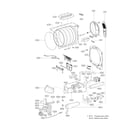 LG DLG7201VE/00 drum and motor assembly diagram