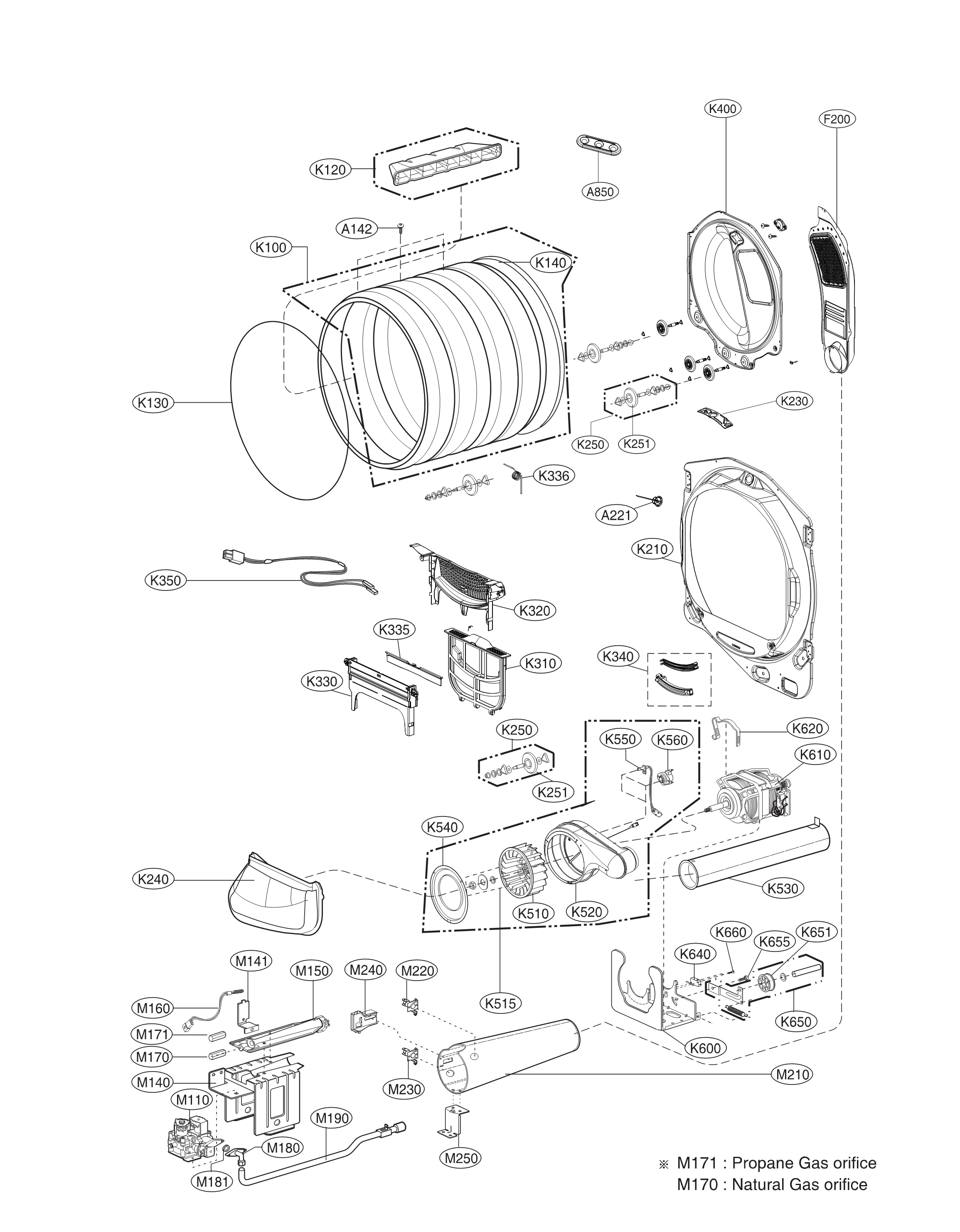 Drum and motor assembly