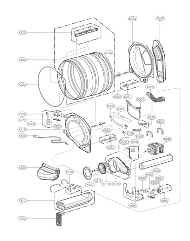 Drum and motor assembly