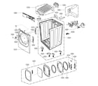 LG DLEX4370W/00 cabinet and door assembly diagram