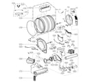 LG DLEX4370W/00 drum and motor assembly diagram