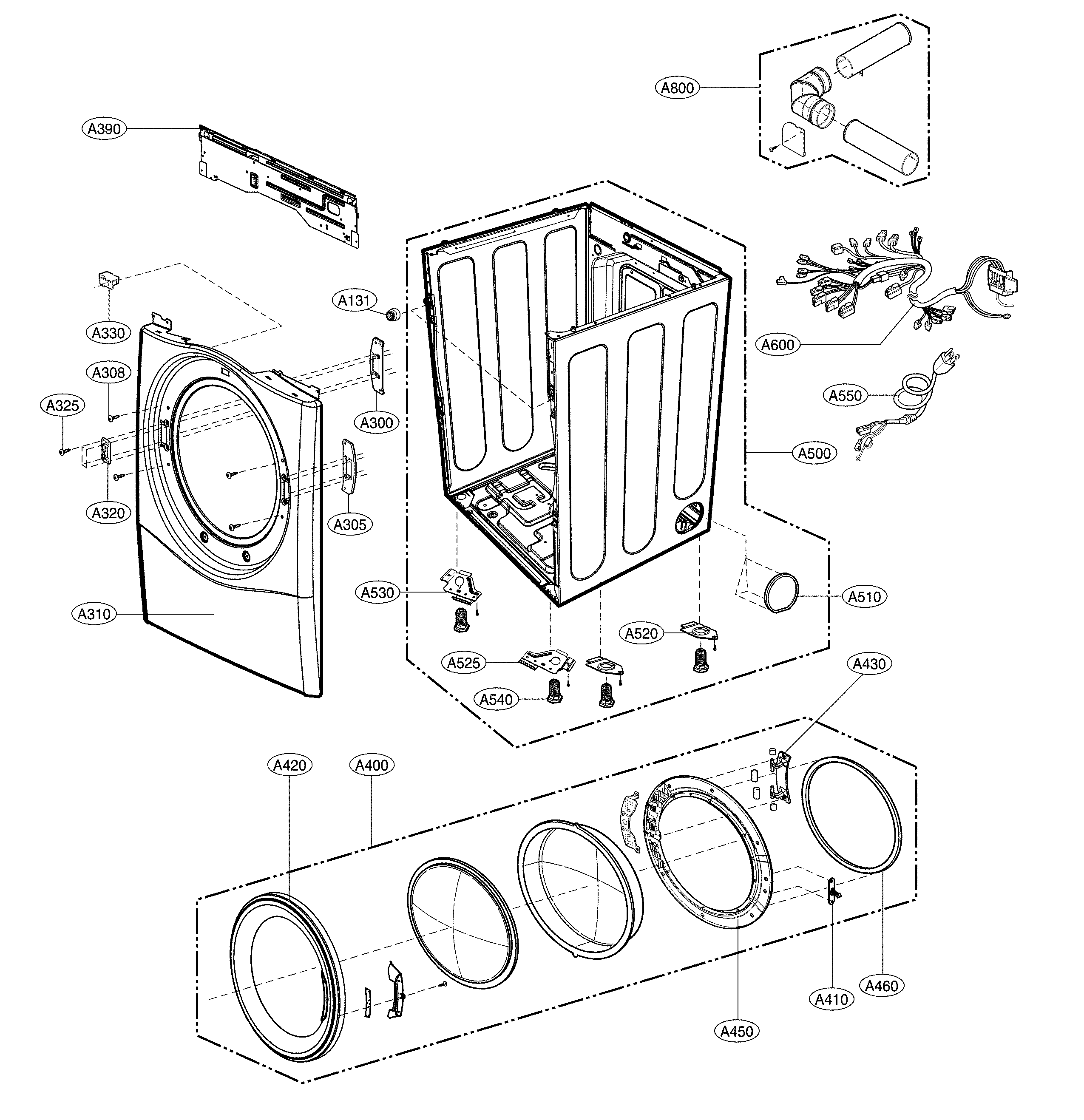 Cabinet and door assembly