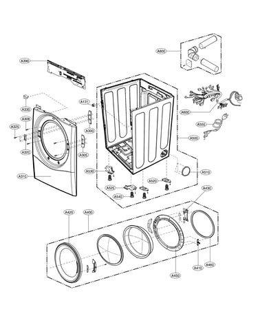 Cabinet and door assembly