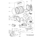 LG DLG3181W/00 drum and motor assembly diagram