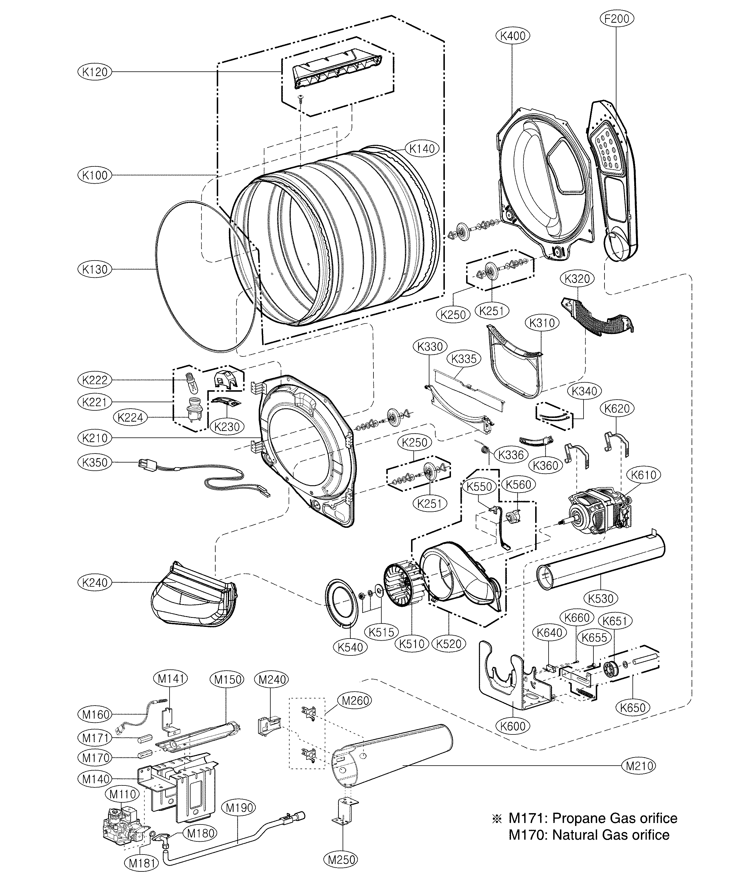 Drum and motor assembly