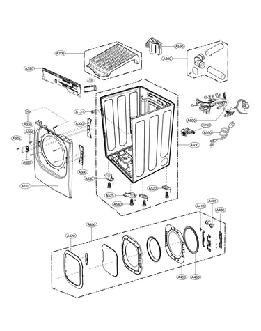 Cabinet and door assembly