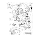 LG DLGX4371K/00 drum and motor assembly diagram