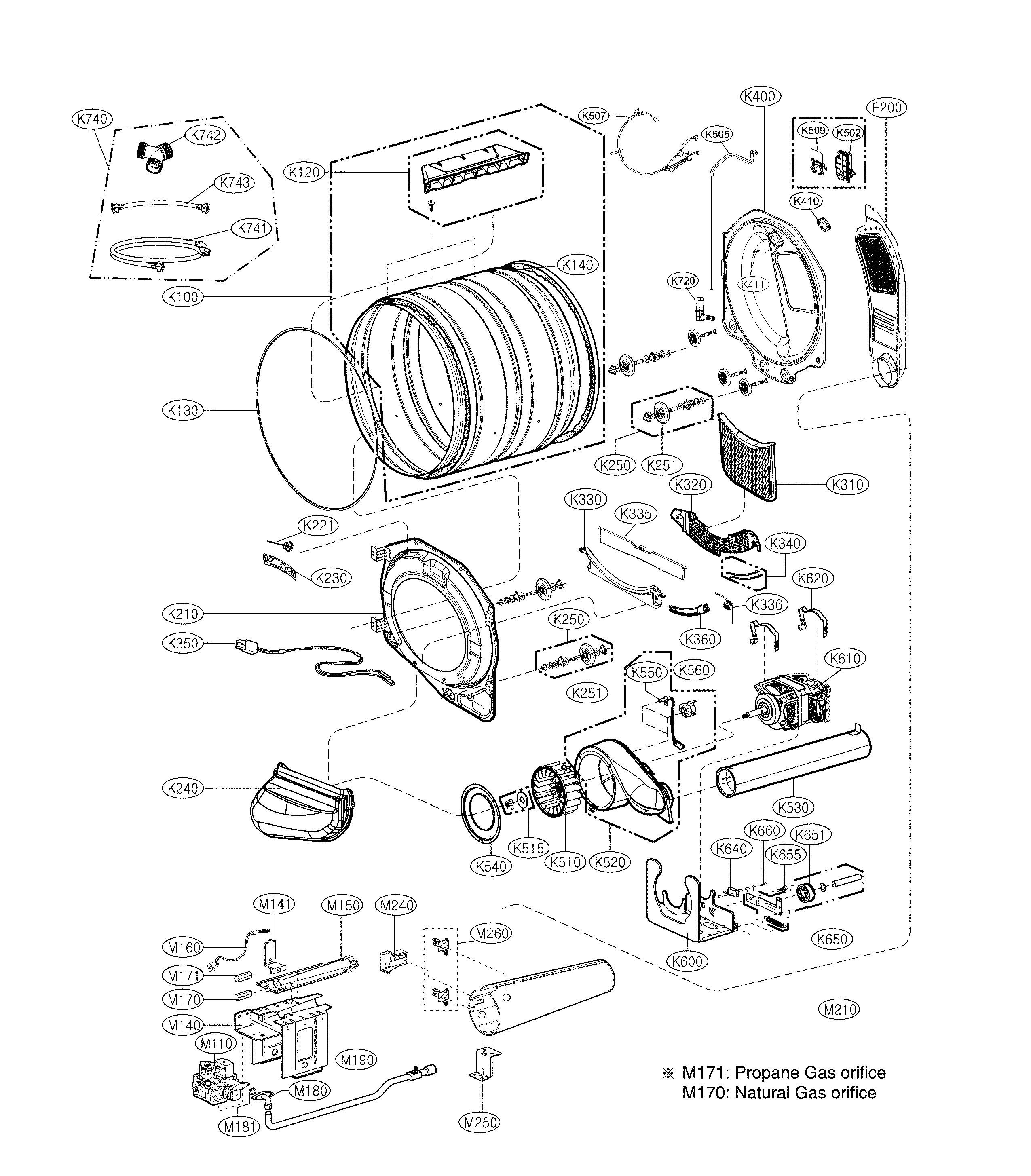Drum and motor assembly