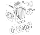 LG DLGX4371W/00 cabinet and door assembly diagram