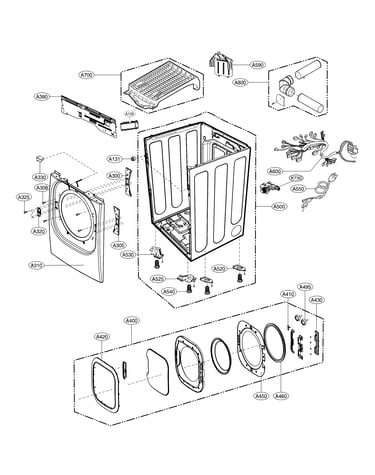 Cabinet and door assembly