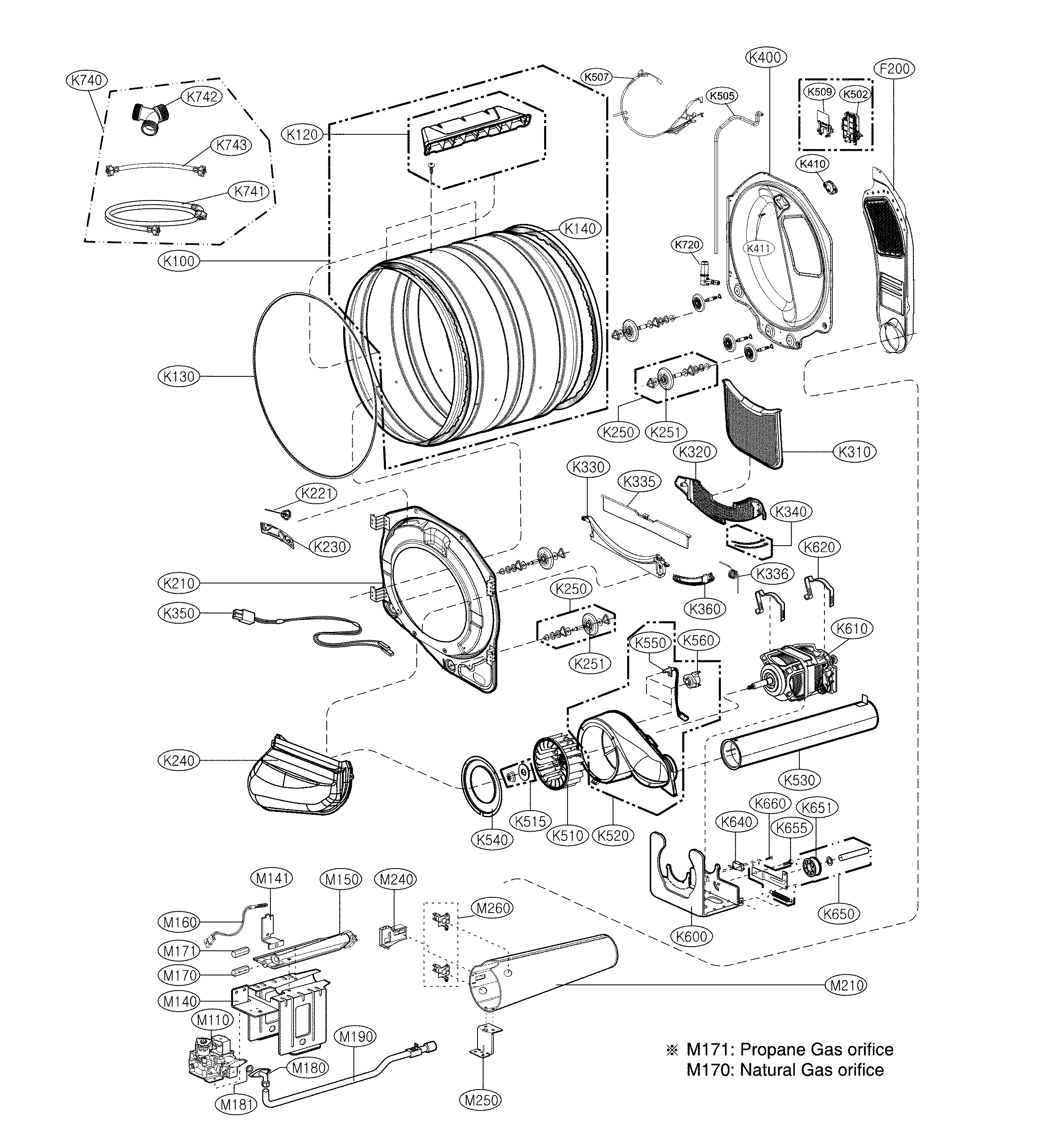 Drum and motor assembly