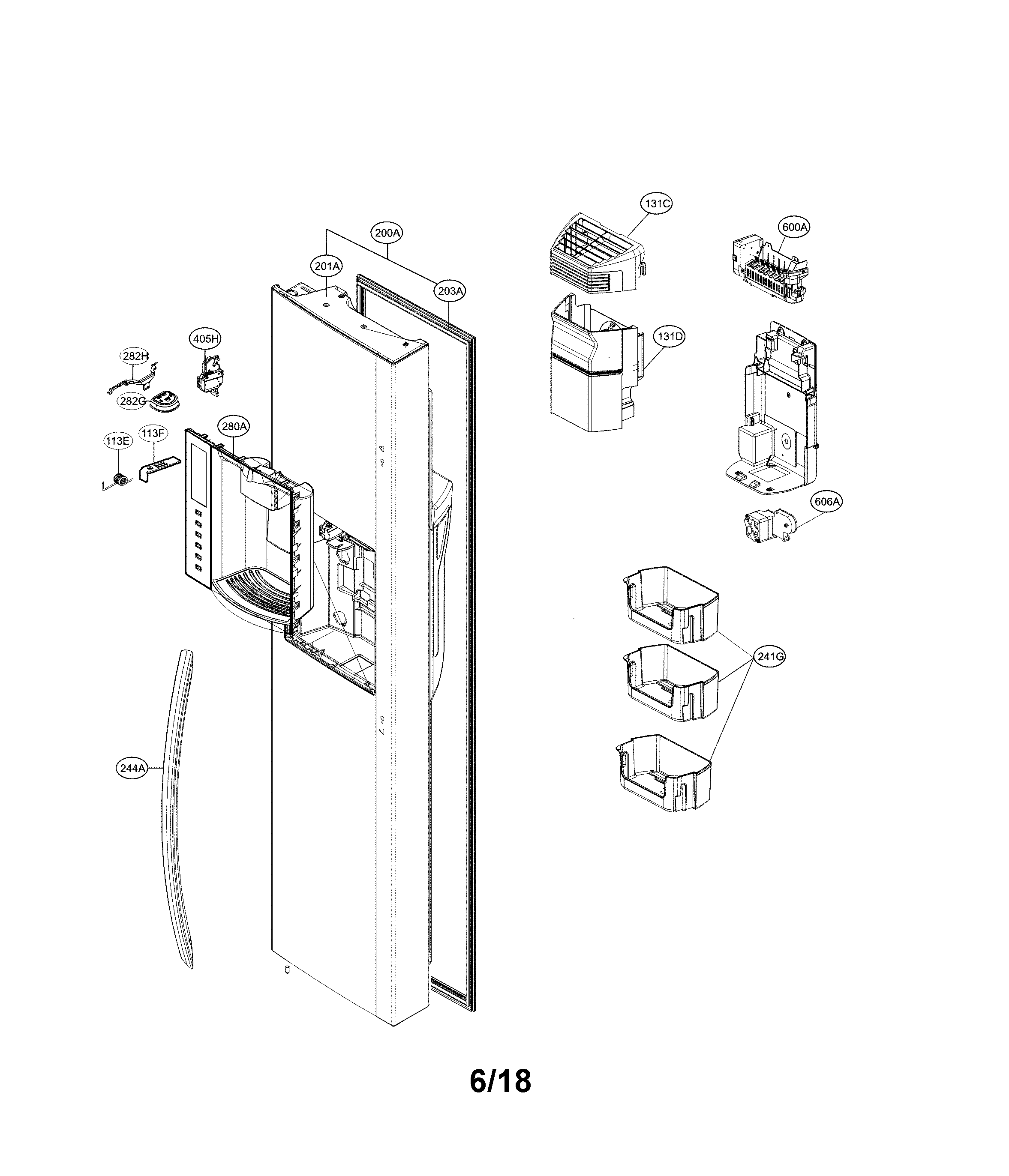 Freezer door parts