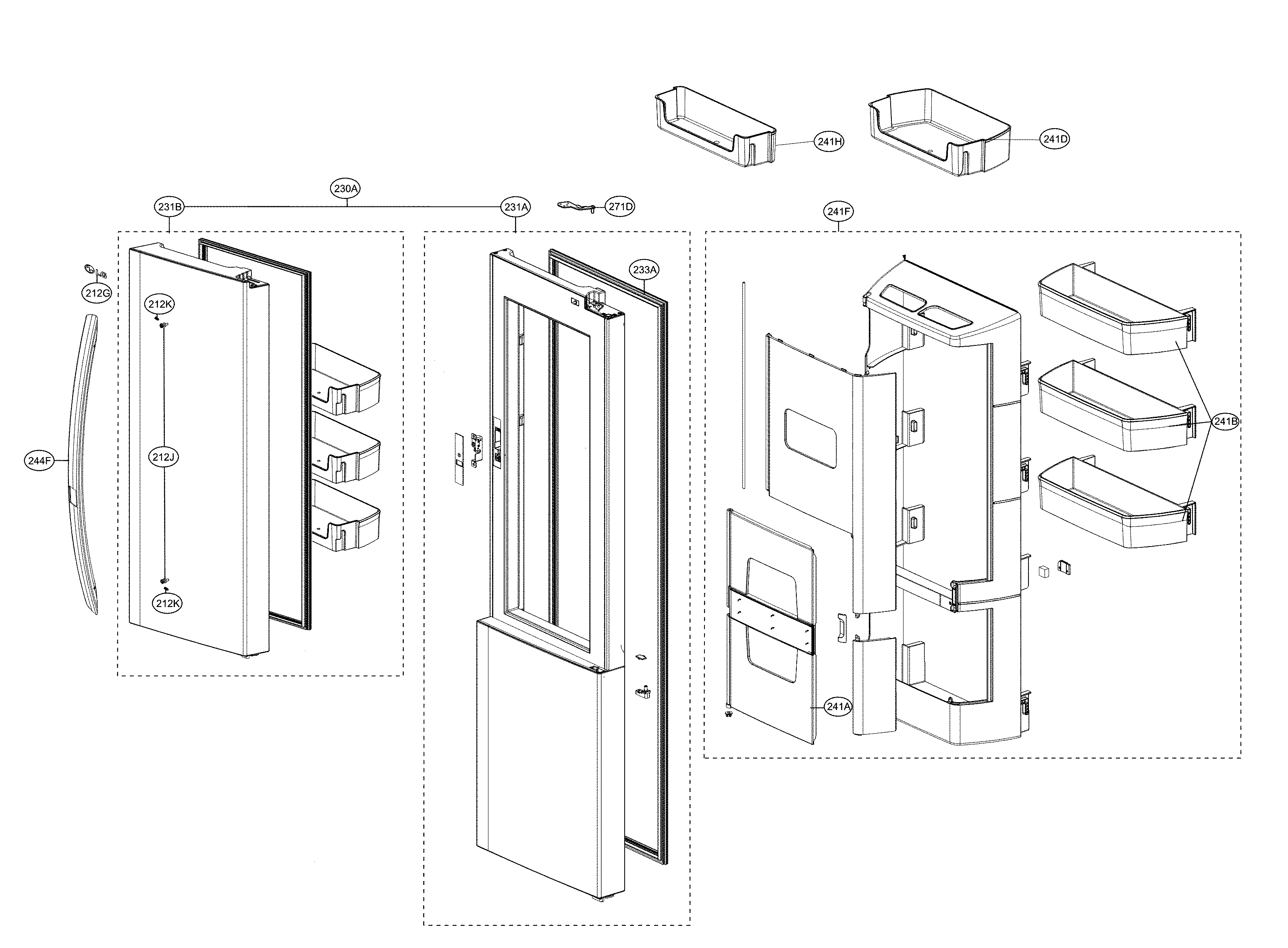 Refrigerator door parts