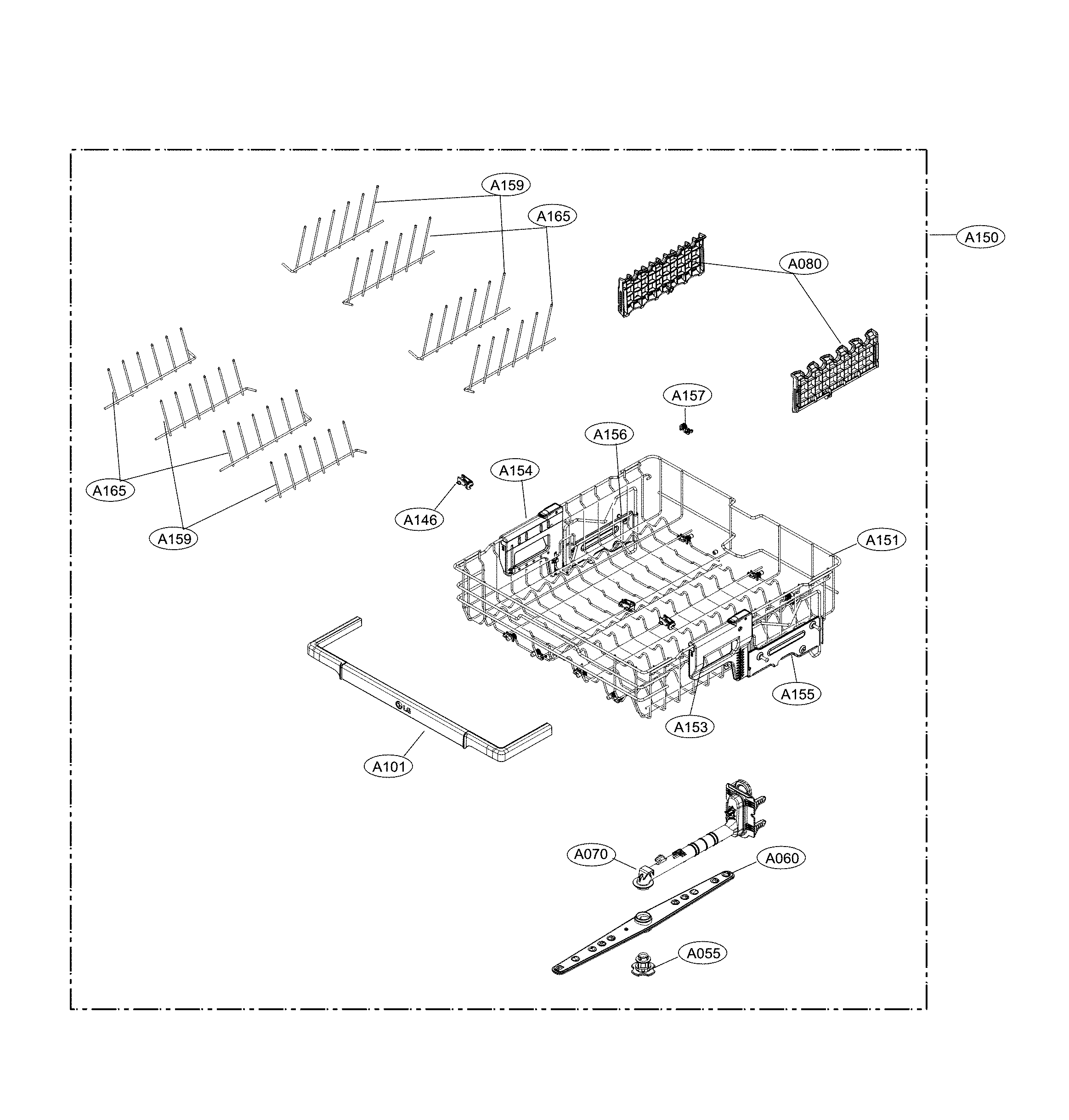 Upper rack parts