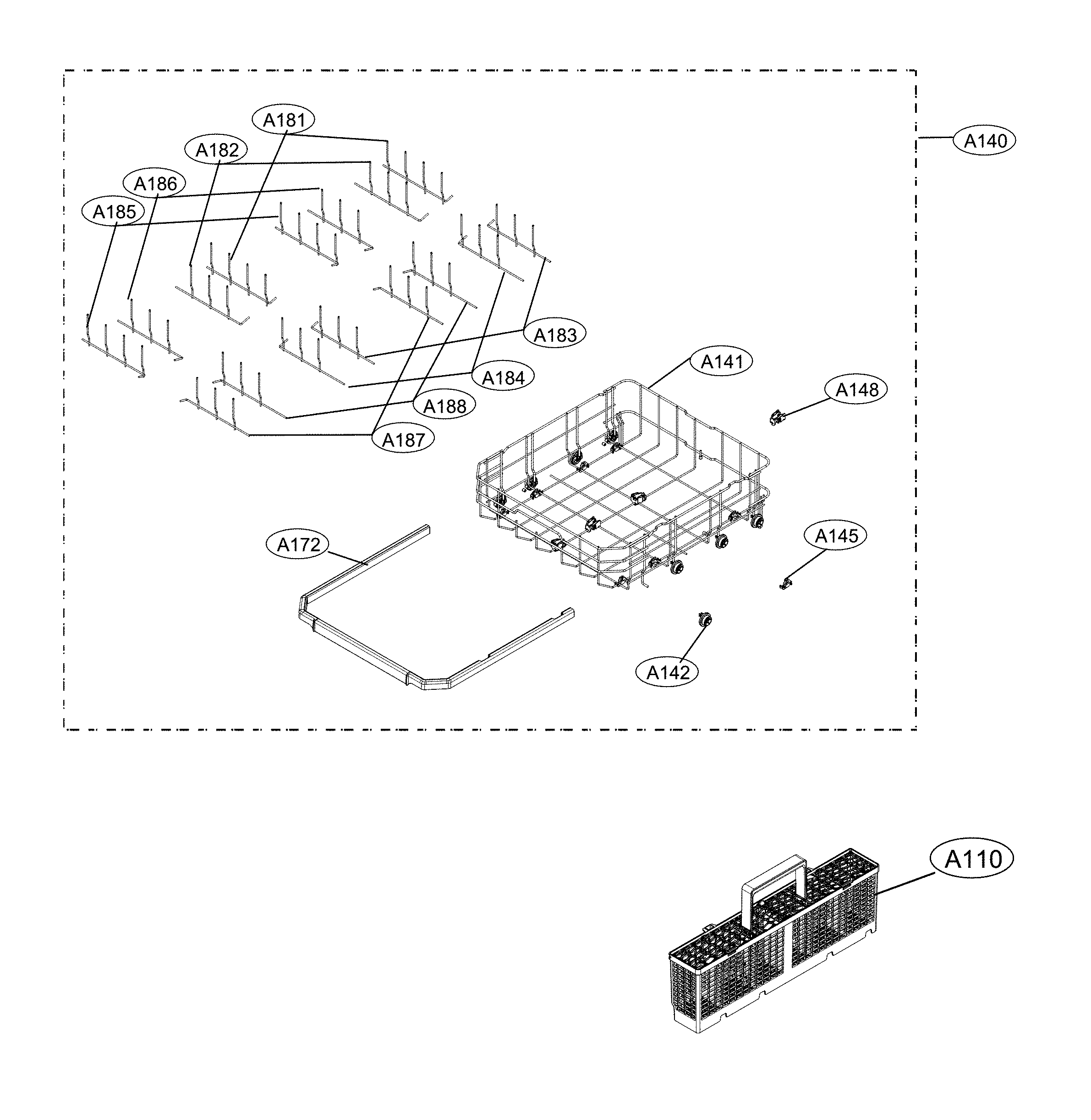 Lower rack parts