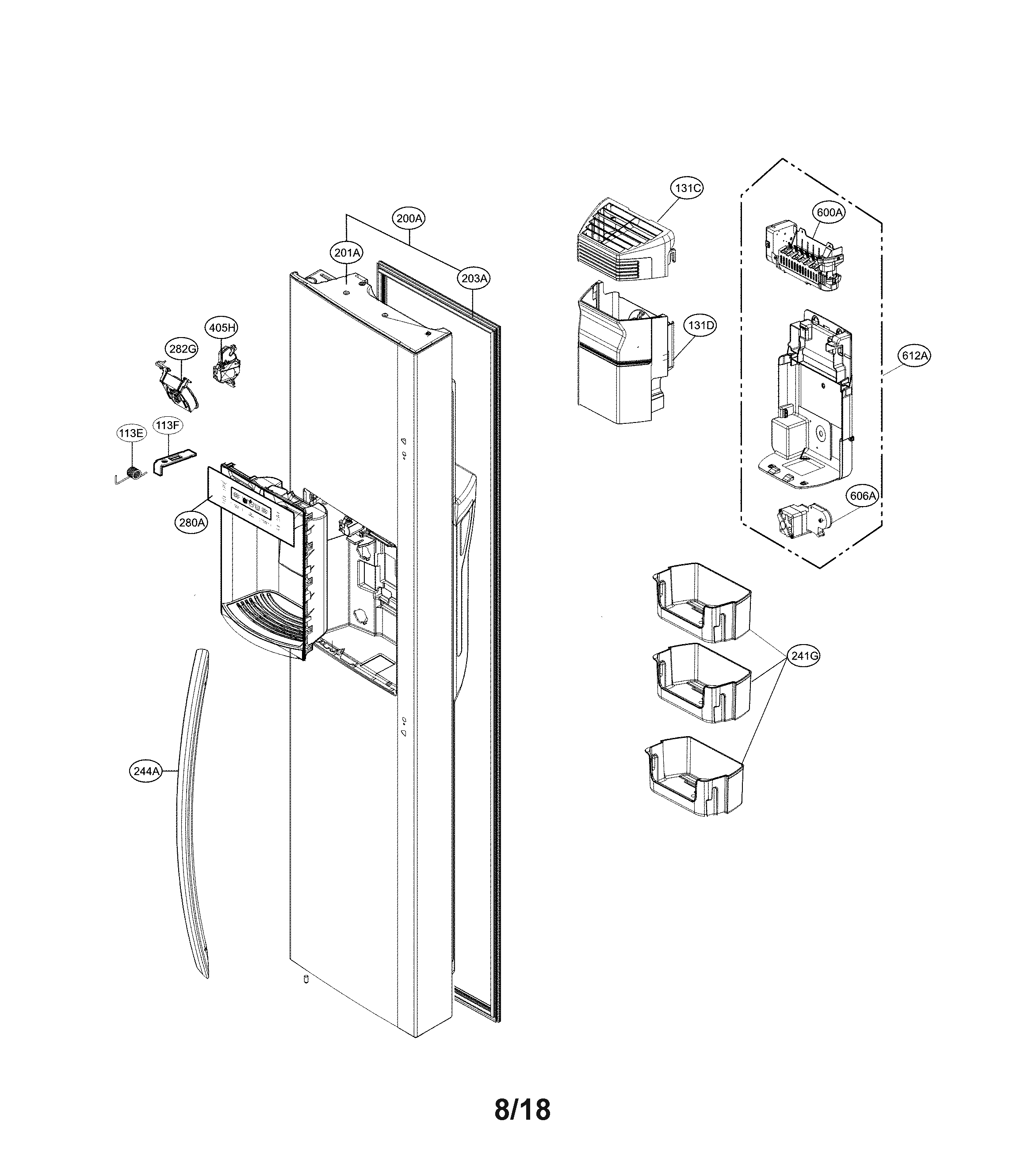 Freezer door parts