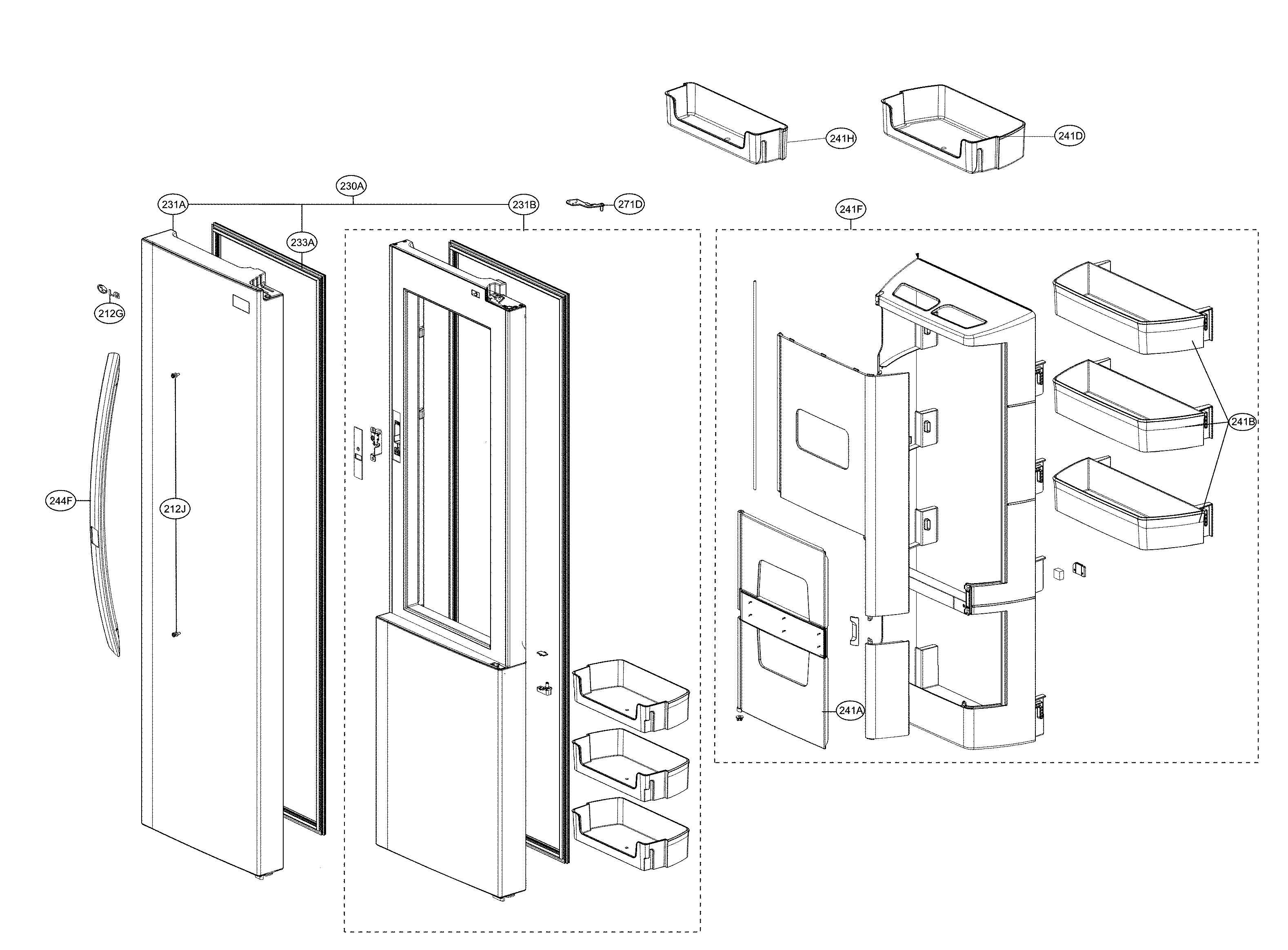 Refrigerator door parts