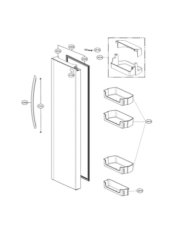 Refrigerator door parts