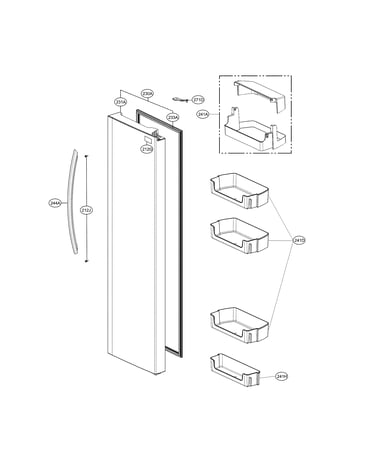Refrigerator door parts