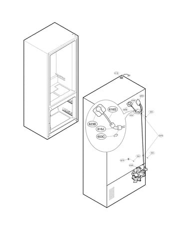Valve & water tube parts