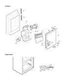 Ice maker and ice bin parts