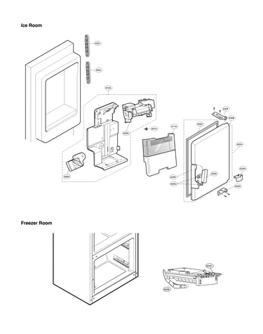 Ice maker and ice bin parts