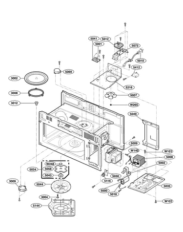 Microwave interior parts
