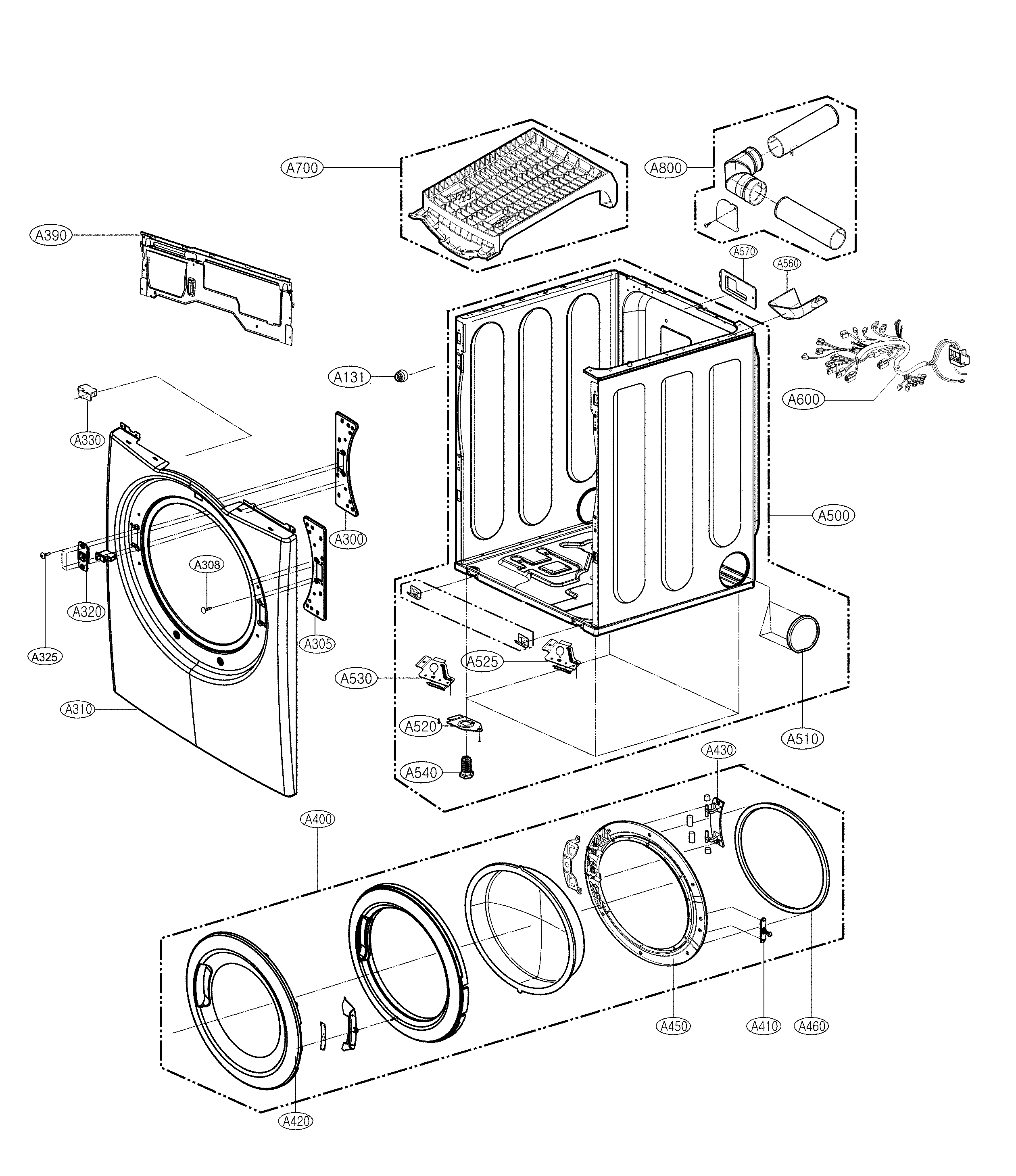 Cabinet and door parts