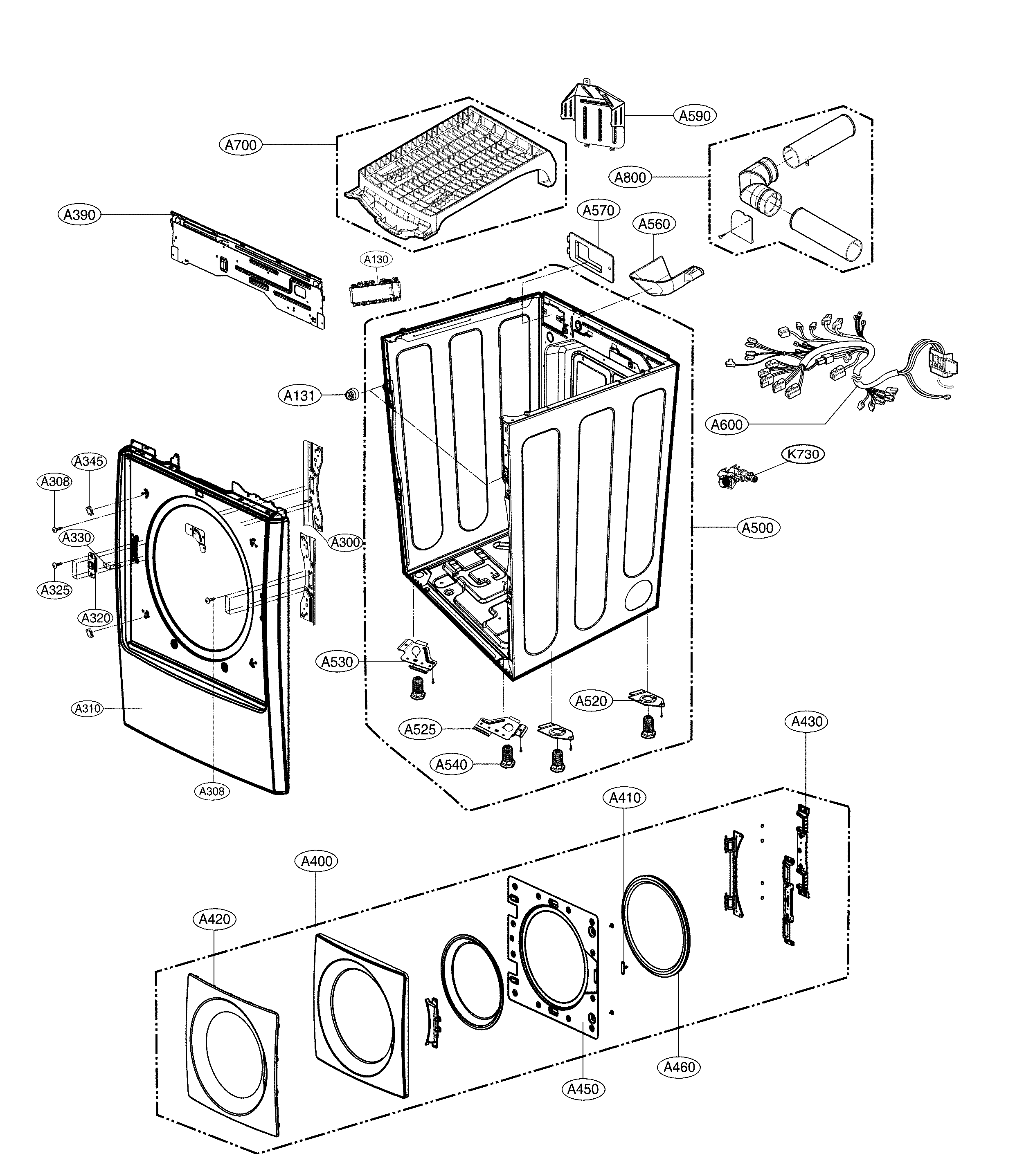 Cabinet and door parts