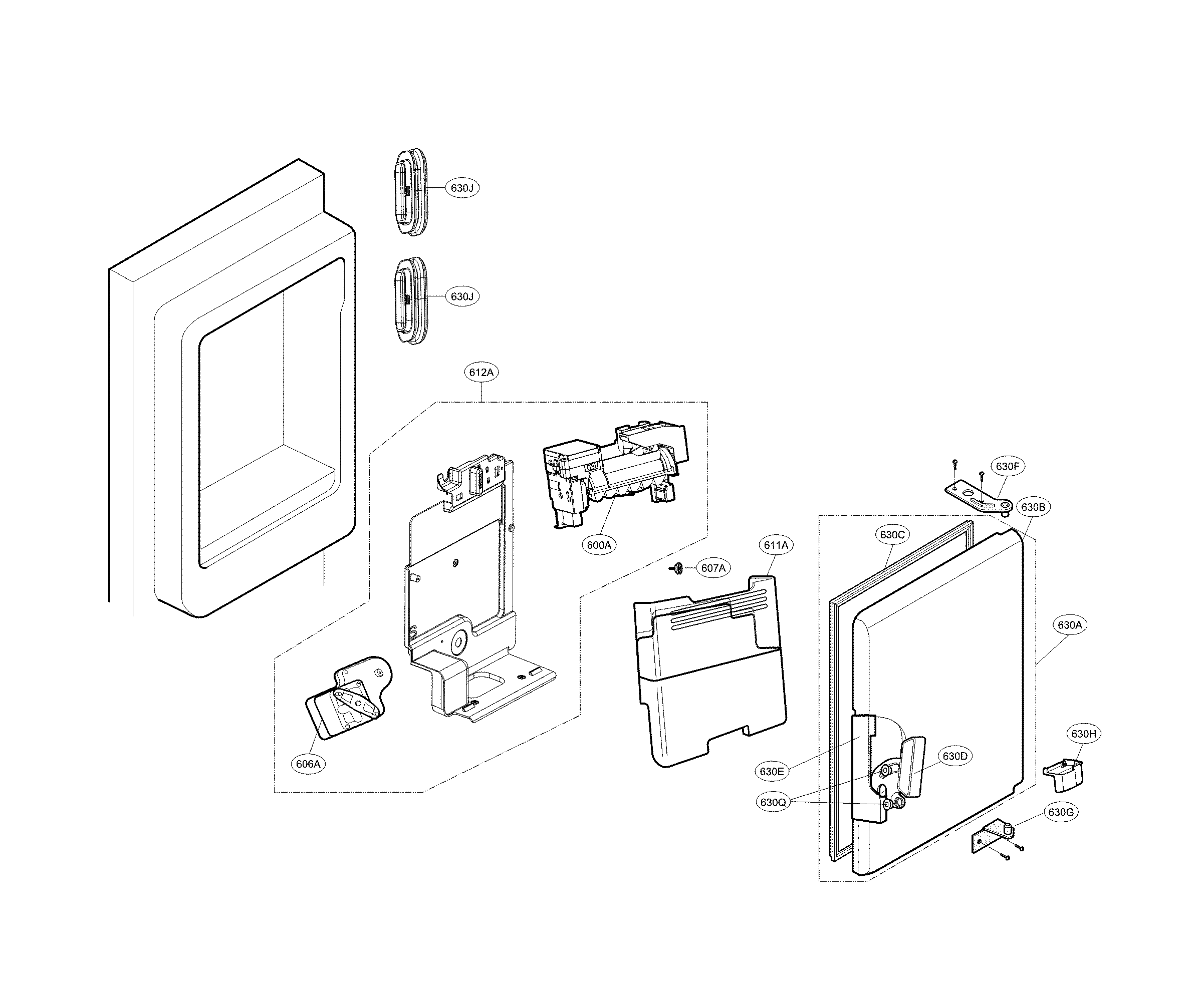 Ice maker & ice bin parts