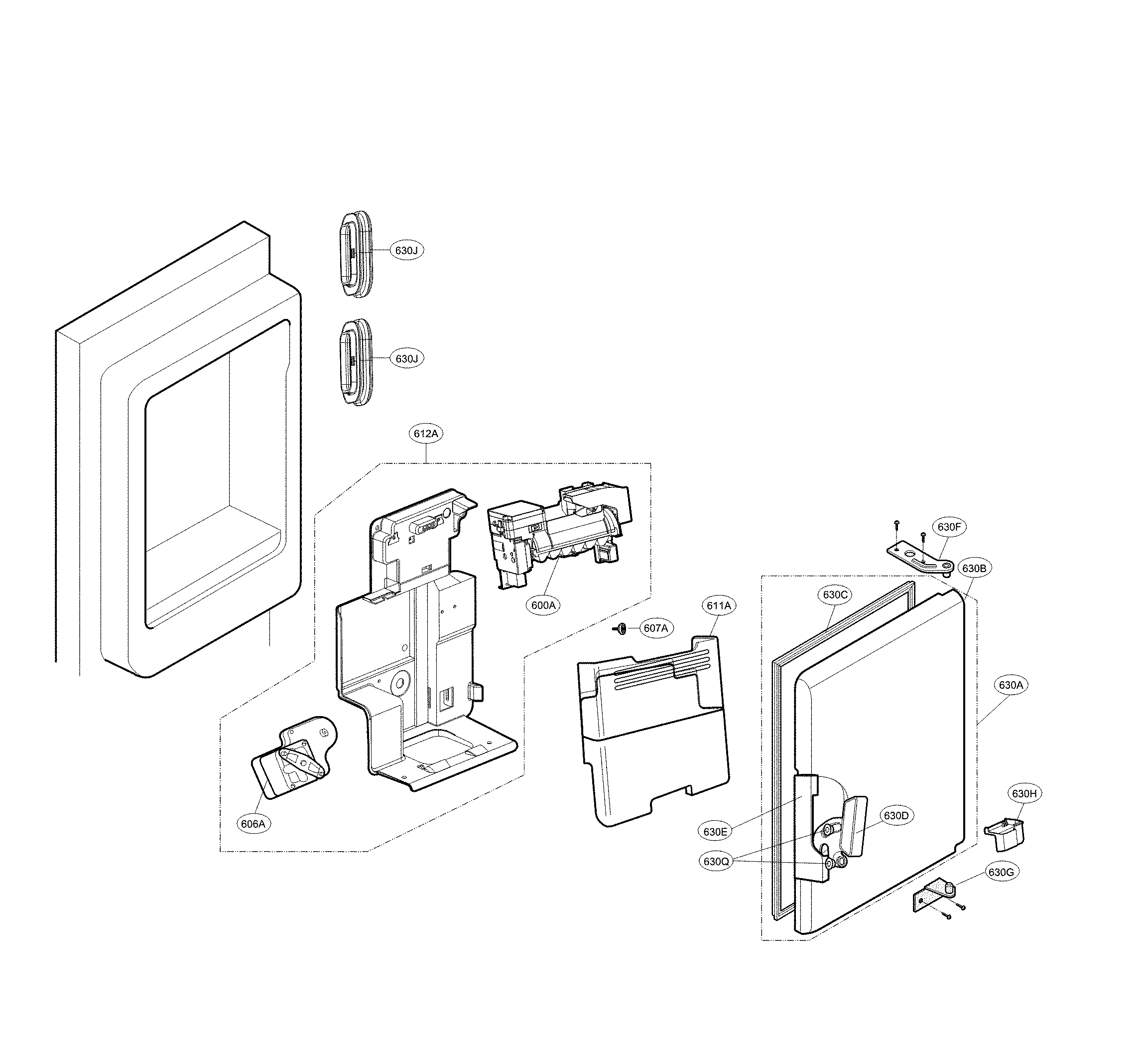 Ice maker & ice bin parts