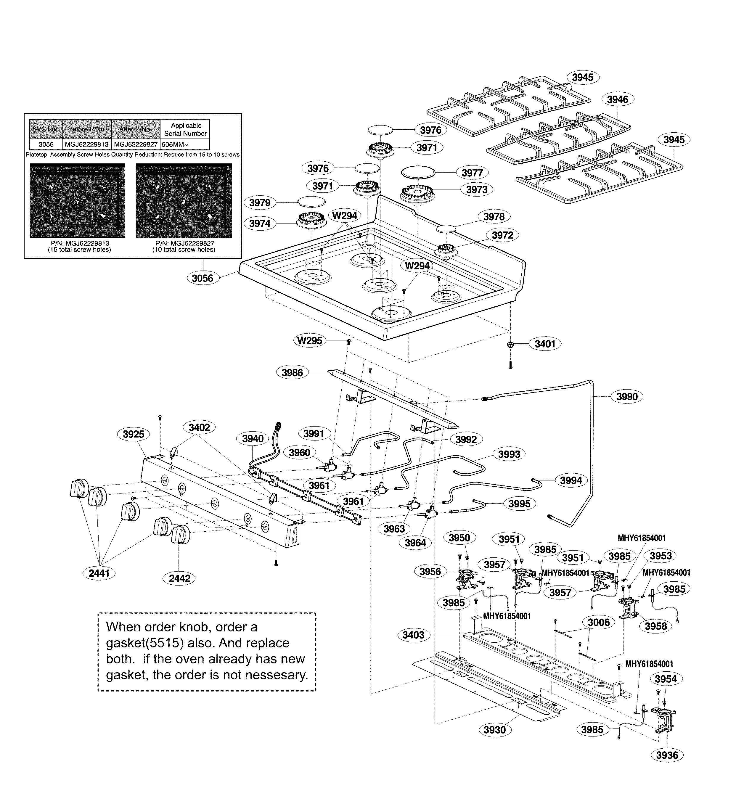 Cooktop parts