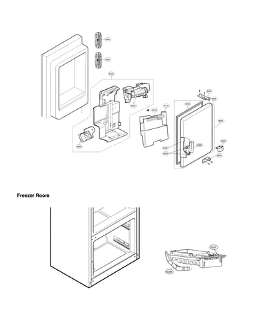 Ice maker & ice bin parts
