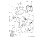 LG DLG1002W/00 drum and motor assy - gastype diagram