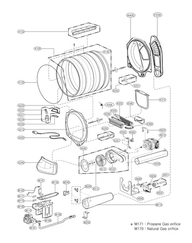 Drum and motor assy - gastype