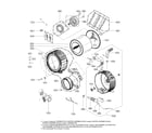 LG WM3500CW/00 drum and tub assembly diagram