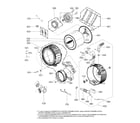 LG WM3700HWA/00 drum and tub assembly diagram