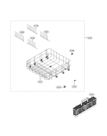 Lower rack assembly