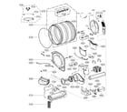LG DLEX3700V/00 drum and motor assembly diagram