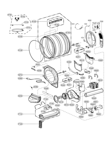 Drum and motor assembly