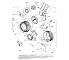 LG WM3700HVA/00 drum and tub assembly diagram