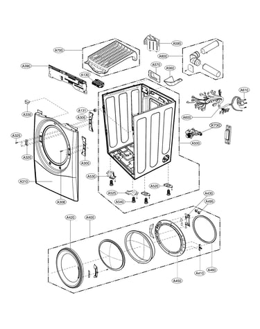 Cabinet and door assembly