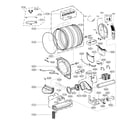LG DLEX3700W/00 drum and motor assembly diagram