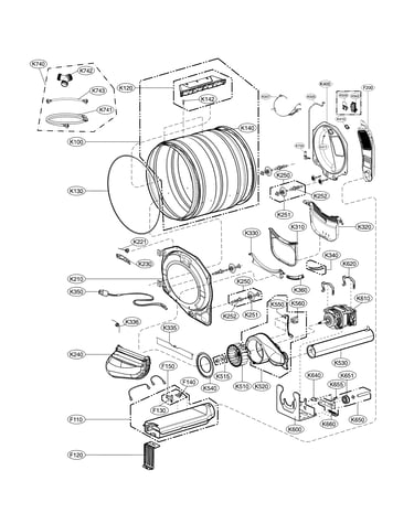Drum and motor assembly