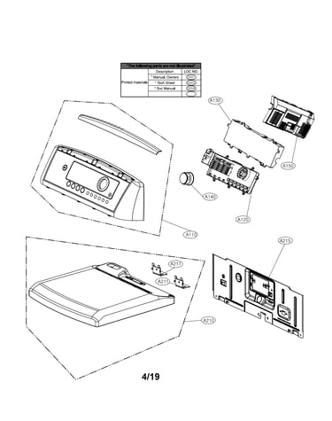 Cabinet and control panel parts