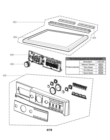 Cabinet and control panel parts