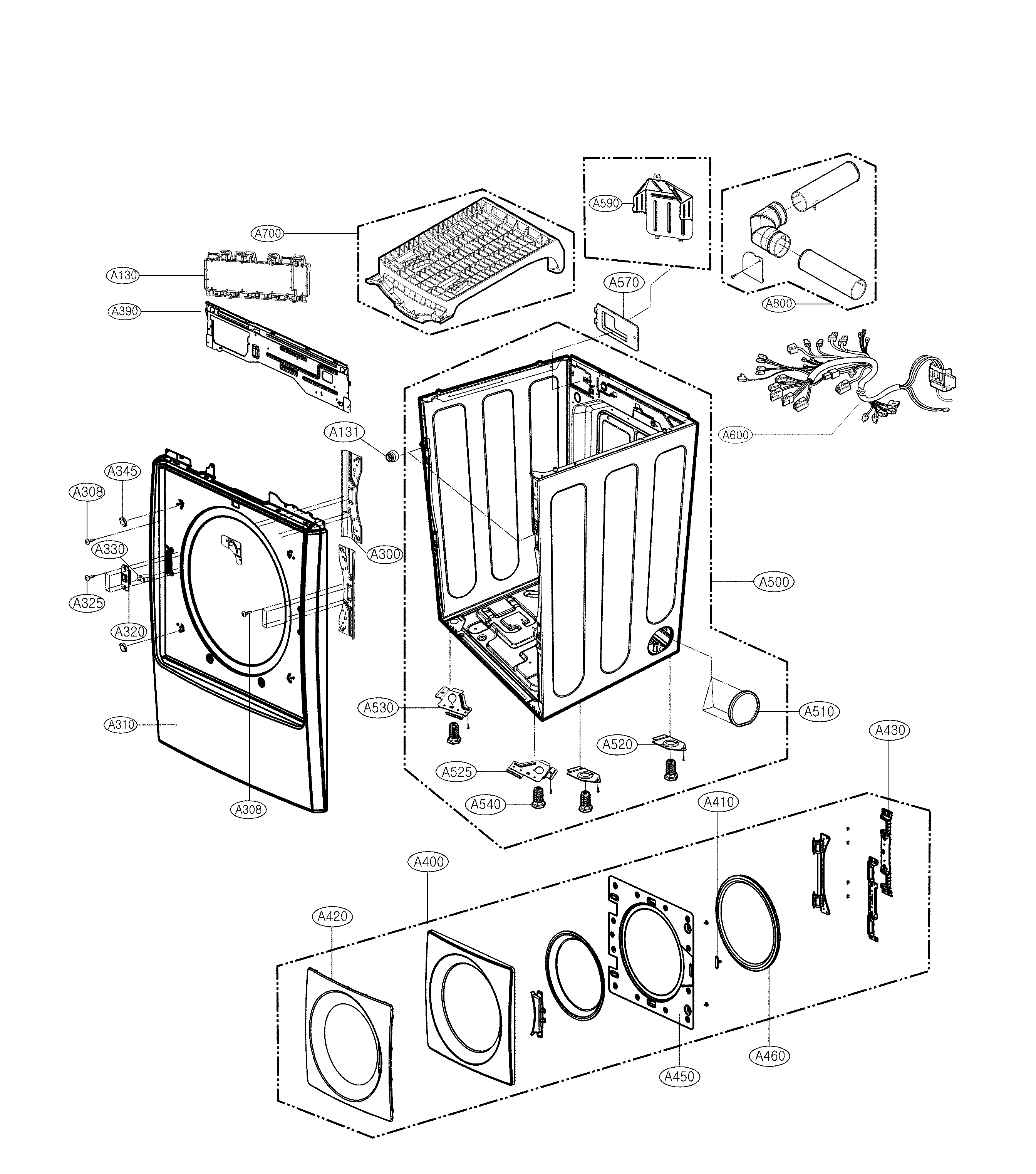 Cabinet and door parts