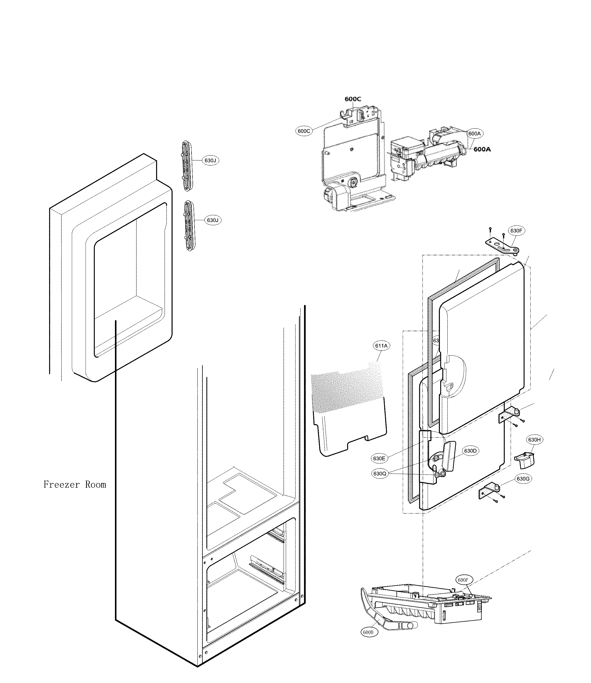 ICE MAKER AND ICE BIN PARTS