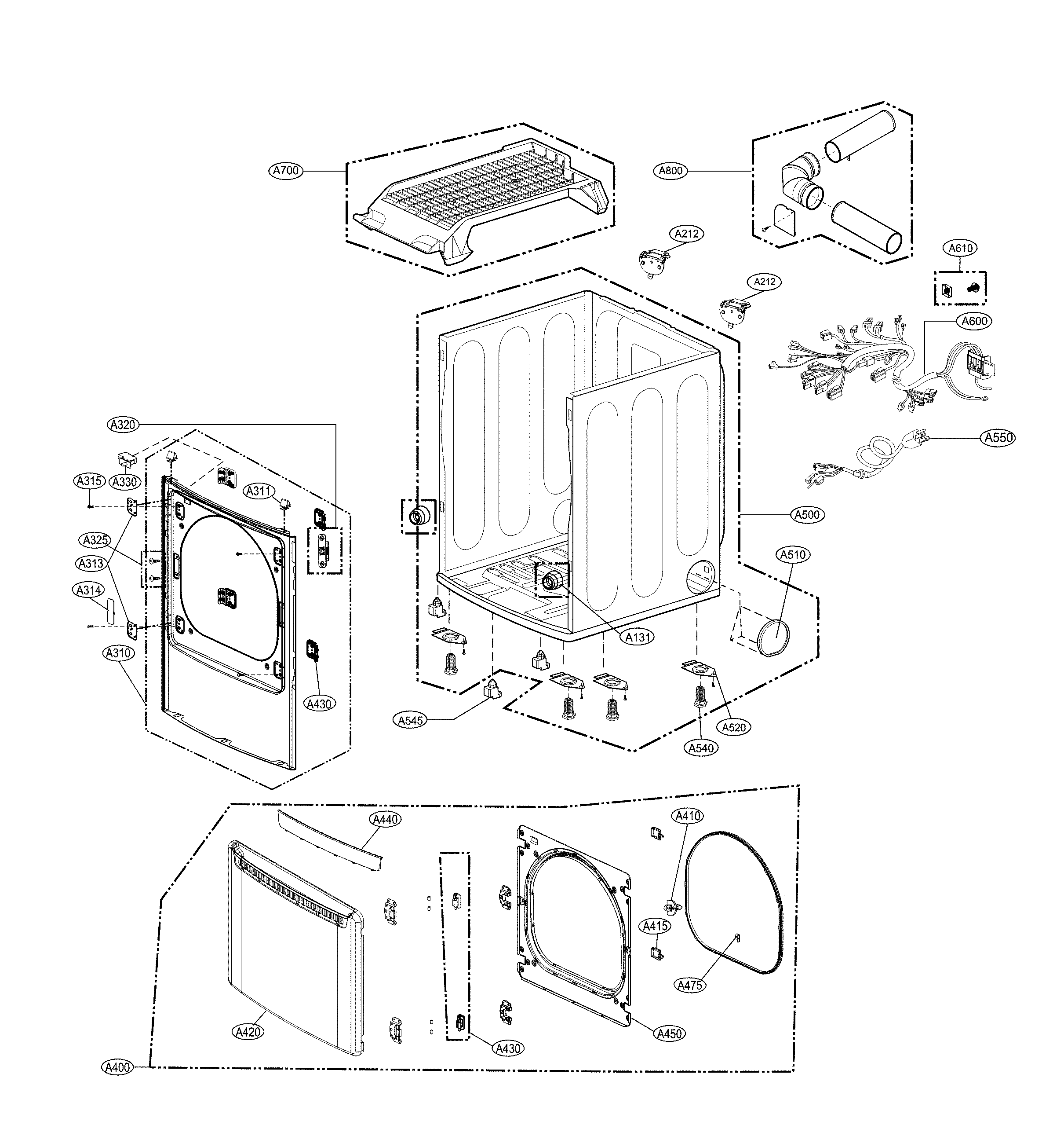 Cabinet and door assembly