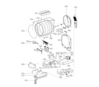 LG DLE7100W/00 drum and motor assembly diagram
